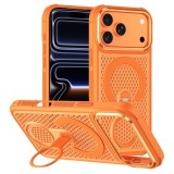 Husa pentru iPhone 18 Pro Max compatibila cu MagSafe Anti-Soc, Design Mesh, Inel Rotativ 360, Portocaliu