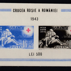 ROMANIA1943 LP 152 CRUCEA ROSIE COLITA NEDANTELATA FILIGRAN CC RASTURNAT MNH
