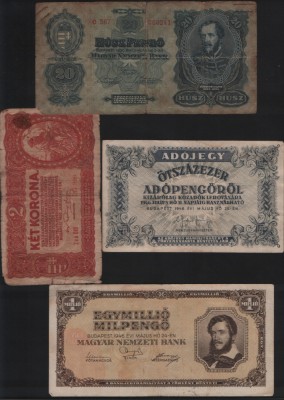 Set Ungaria 25 bancnote pengo milpengo adopengo korona cateva rare foto