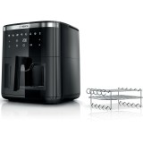 Friteuza cu aer cald Bosch MAF671B1, 1800W, 8 programe, Capacitate 7.2 l, set grill, Touch control, afisaj digital, curatare usoara, fereastra de moni