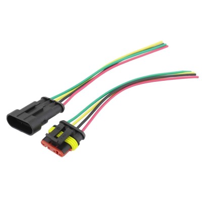 Cablu cu conector rezistent la umiditate, 4 fire, 13cm, HB404, 196690 foto