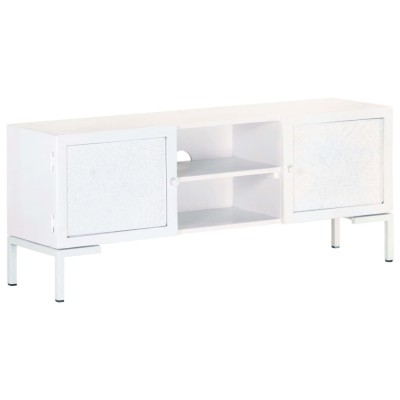 vidaXL Comodă TV, alb, 115x30x46 cm, lemn masiv de mango 323580 foto