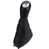 Set Nuca + Manson Schimbator Auto Dacia Logan PH1/PH2, Piele Neagra, Capac Cromat