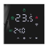 Termostat centrala WIFI inteligent cu fir, controlat din aplicatie telefon pentru incalzirea termica pe gaz M3H, display capacitiv, Negru