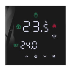 Termostat centrala WIFI inteligent cu fir, controlat din aplicatie telefon pentru incalzirea termica pe gaz M3H, display capacitiv, Negru