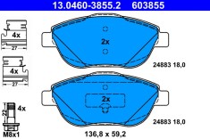 ATE 13.0460-3855.2 set placute frana,frana disc foto