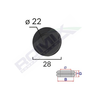 CAPAC CAUCIUC INCHIS UNIVERSAL DIAMETRU 22MMSET 5 BUC 62366 foto