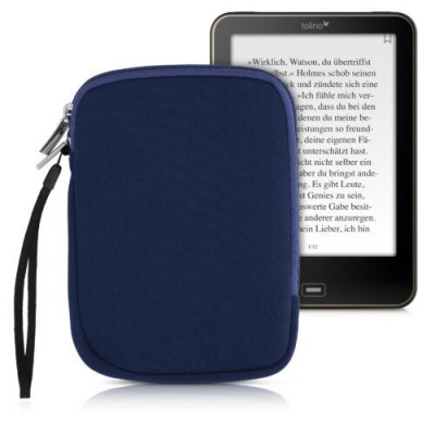 Husa universala pentru eBook reader, Textil, Albastru, 50334.17 foto