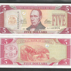 LIBERIA 5 DOLARI / DOLLARS 2003 UNC [1] P- 26a , necirculata