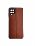 Husa Telefon Silicon Samsung Galaxy A12 Samsung Galaxy M12 Brown Leather