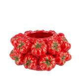 Cumpara ieftin Vaza flori ceramica rosie verde 26x16 cm