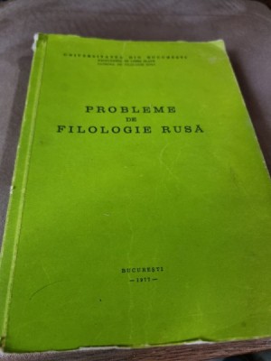 Probleme de filologie rusa, curs universitar, 1977 foto