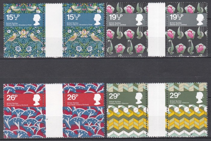 Marea Britanie 1982 - Designuri textile, Pereche, MNH