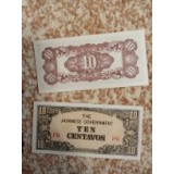 Ocupatie Japoneza 10 centavos 1945 ten