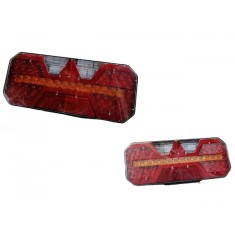 Set lampi spate camion remorca tractor LED 22x14x3.5 cu semnalizare dinamica 12V 24V