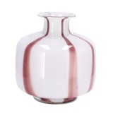 Cumpara ieftin Vaza flori sticla alba rosie 20 x 21 cm