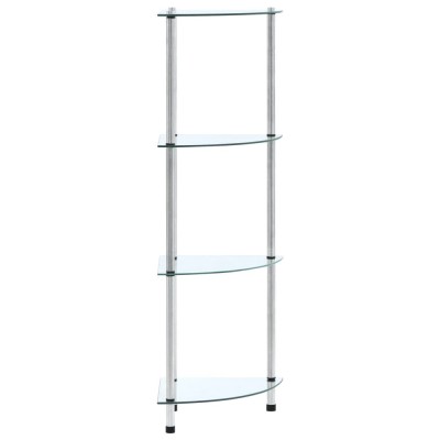 Gossi raft cu 4 niveluri transparent, 30x30x100 cm, sticla securizata foto