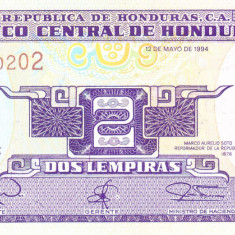 Bancnota Honduras 2 Lempiras 1994 - P72c UNC