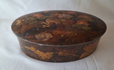 KANDIA - superba cutie veche din tabla litografiata pt dulciuri - bomboane, anii 1930 Romania rara