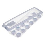 Cutie pentru Gheata cu 12 Compartimente, Gri, Plastic, cu Capac Transparent, CMCLASS