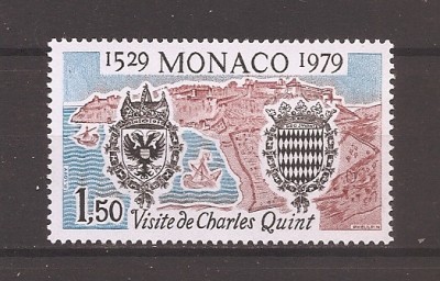 Monaco 1979 - 450 de ani de la vizita &amp;icirc;mpăratului Carol al V-lea, MNH foto