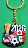 Breloc metalic fotbal - Campionatul Mondial de Fotbal 2026 SUA-MEXIC-CANADA - produs nou