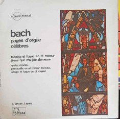 Disc vinil, LP. Pages d&amp;#039;Orgue C&amp;eacute;l&amp;egrave;bres-JOHANN SEBASTIAN BACH foto