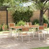 VidaXL Set de masă pentru grădină 7 pcs Maro Lemn masiv de tec 3334803