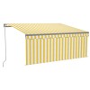 Copertina retractabila manual cu stor&amp;LED, galben &amp; alb 3x2,5 m