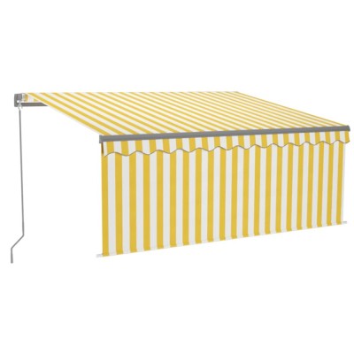 Copertina retractabila manual cu stor&amp;amp;LED, galben &amp;amp; alb 3x2,5 m foto