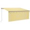 Copertina retractabila manual cu stor&amp;LED, galben &amp; alb 3x2,5 m