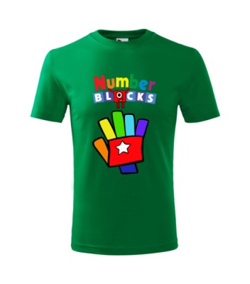 Tricou Personalizat Verde Number blocks pentru Copii 2 foto
