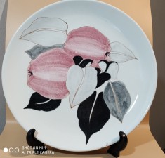Platou ceramica superfina Italia, artista americana Ernestine Cannon foto