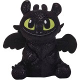 Jucarie de plus, Whitehouse Leisure, Toothless, Dragons, Negru, 22 cm