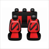 Set Huse Scaune Universale Nero Rosu Personalizate cu Toyota