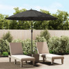 Umbrela de soare exterior Gossi, 270cm, antracit, aluminiu, poliester, protectie UV, gradina, terasa