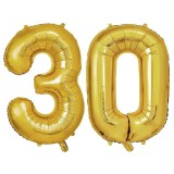 Set de 2 baloane pentru aniversare 30 ani Mw Malowine, folie, auriu, 101 cm