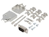Conector D-Sub 9 Pin Mufă Tată Dreaptă Neagră pentru Cablu