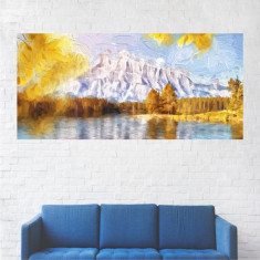 Tablou Canvas, Peisaj Padure Aurie langa Munti Albi - 60 x 120 cm foto