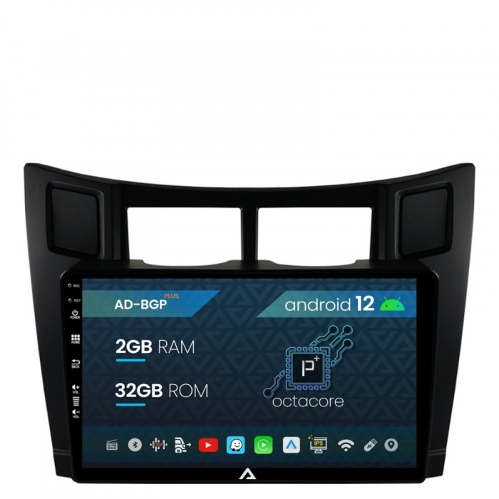Navigatie Toyota Yaris (2005-2012), Android 12, P-Octacore 2GB RAM + 32GB ROM, 9 Inch - AD-BGP9002+AD-BGRKIT103