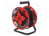 Prelungitor alimentare KEL 3x2,5mm2 bobinat cu 4 prize, gumă neagră