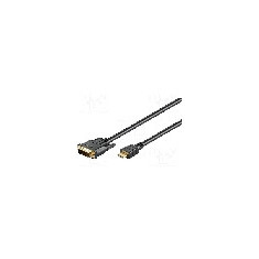 Cablu DVI - HDMI, DVI-D (18+1) mufa, HDMI mufa, 3m, negru, Goobay - 51581