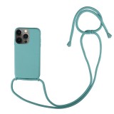 Husa compatibila cu apple iphone 12 pro max, strap, cu snur prindere gat regrabil, camera protect, antishock, mint green