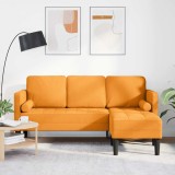 Cumpara ieftin Canapea formă L, 3 locuri, galben &icirc;nchis, 160 cm, textil