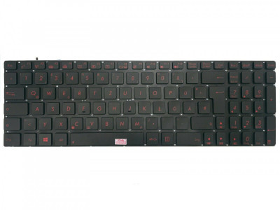 Tastatura Laptop Asus N56JR iluminata rosie layout LA (Spanish) foto