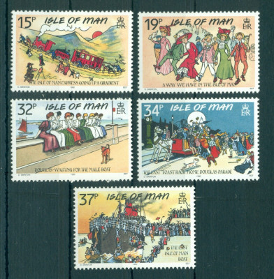 Isle of Man 1990 - Desene, carti postale clasice, serie neuzata foto