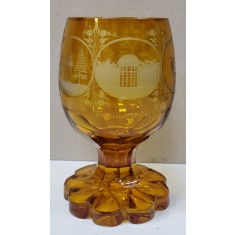 Pahar din cristal gravat Biedermeier, cca. 1850
