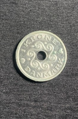 Moneda 1 coroana 1995 Danemarca foto