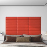 VidaXL Panouri perete 12 buc. roșu, 60x15 cm, piele ecologică, 1,08 m&sup2;