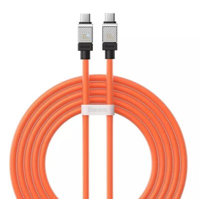 Cablu de date tip-c la tipe-c incarcare super rapida pd100w, 2m baseus coolplay, orange foto